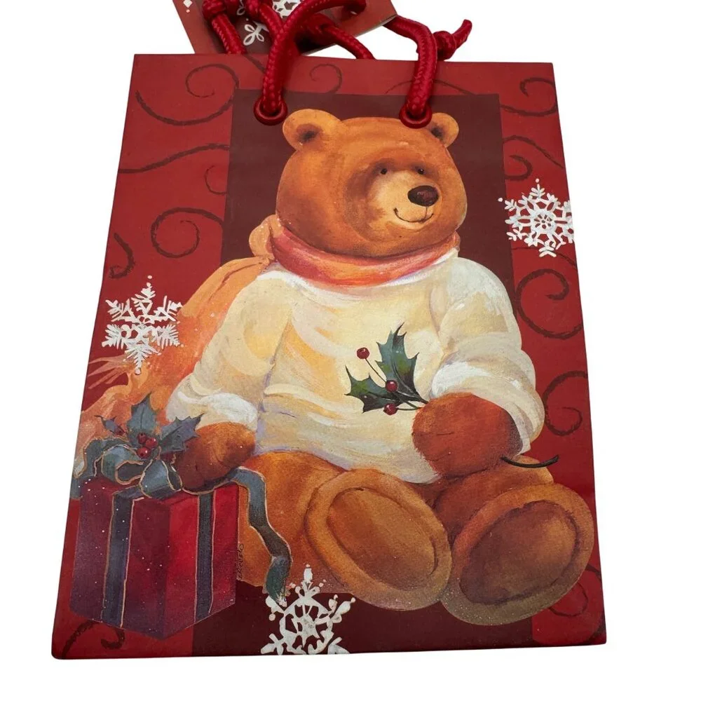 Assorted Small Christmas Gift Bags 4.5x6 Cleo & Martin Designs With Handles
